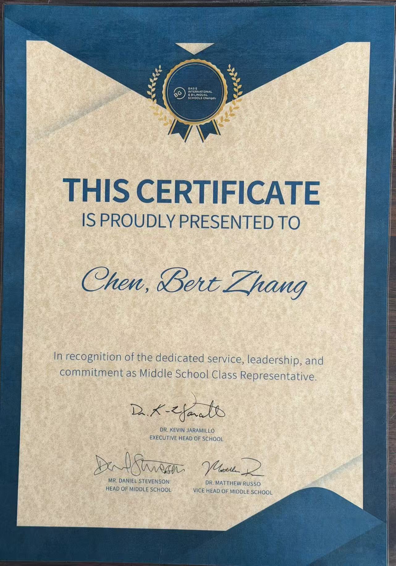 Bert certificate 2