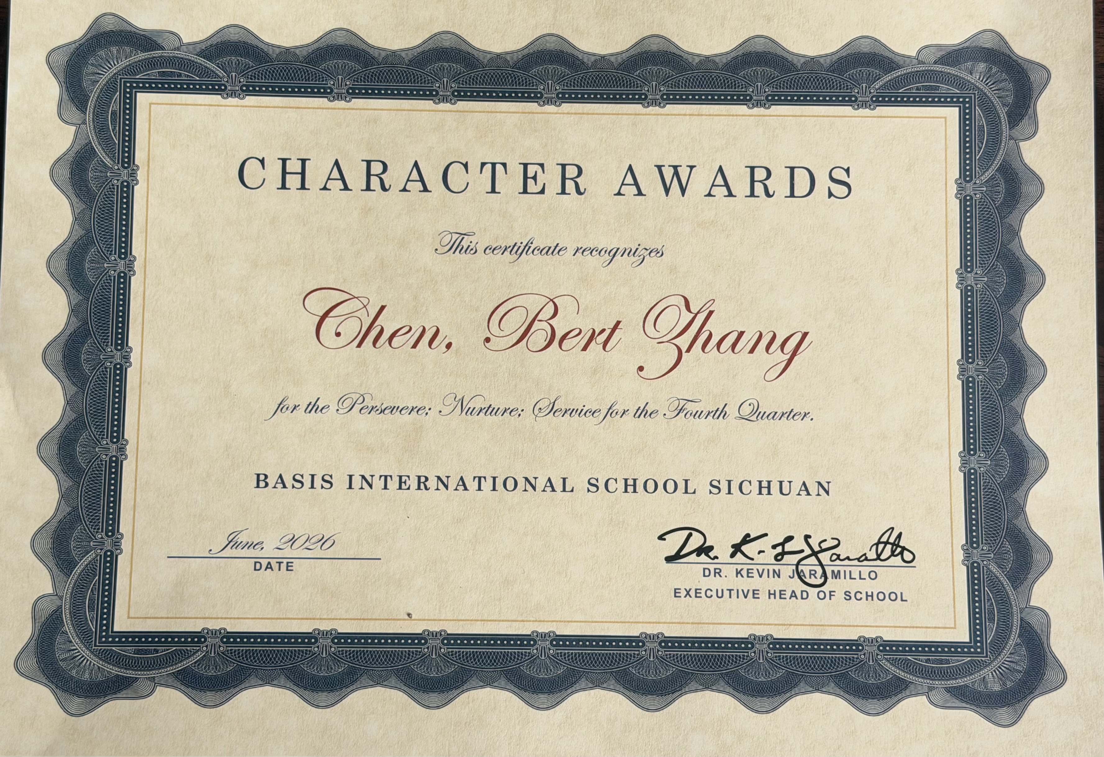 Bert certificate 4